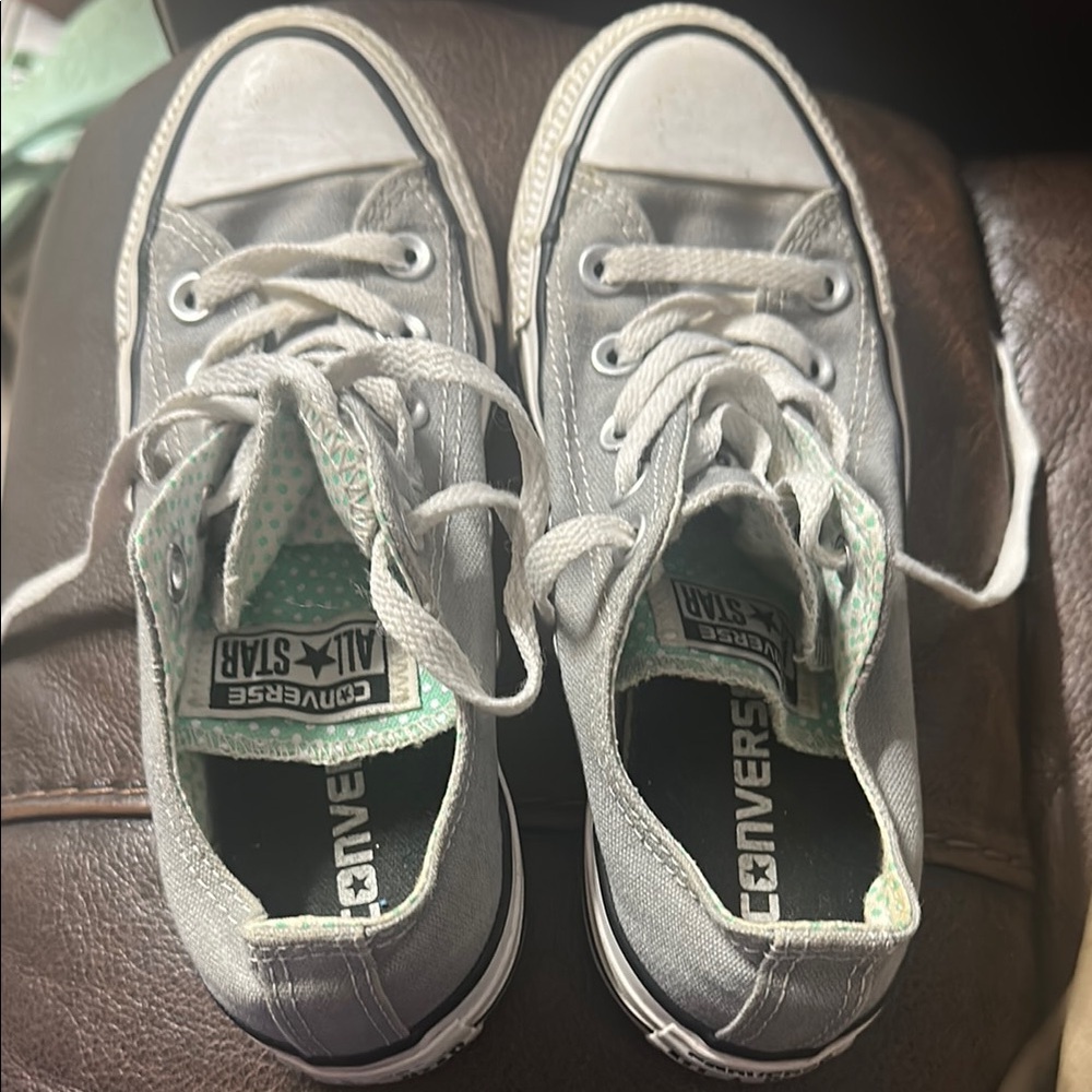 Women's Converse All Star Shoes Double Tongue, Size 5 Gray & GreenChuck Taylor